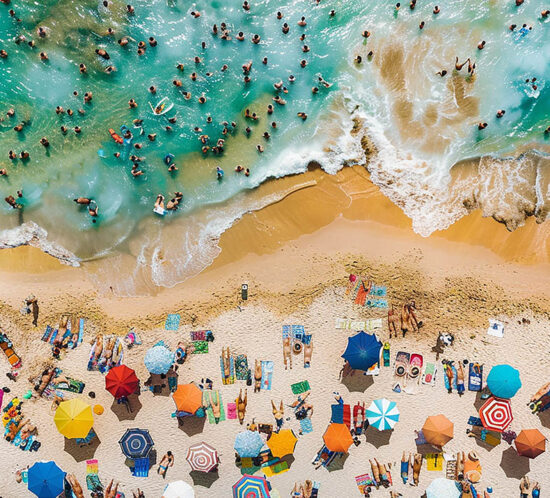 Sobreturismo, playa saturada de turistas